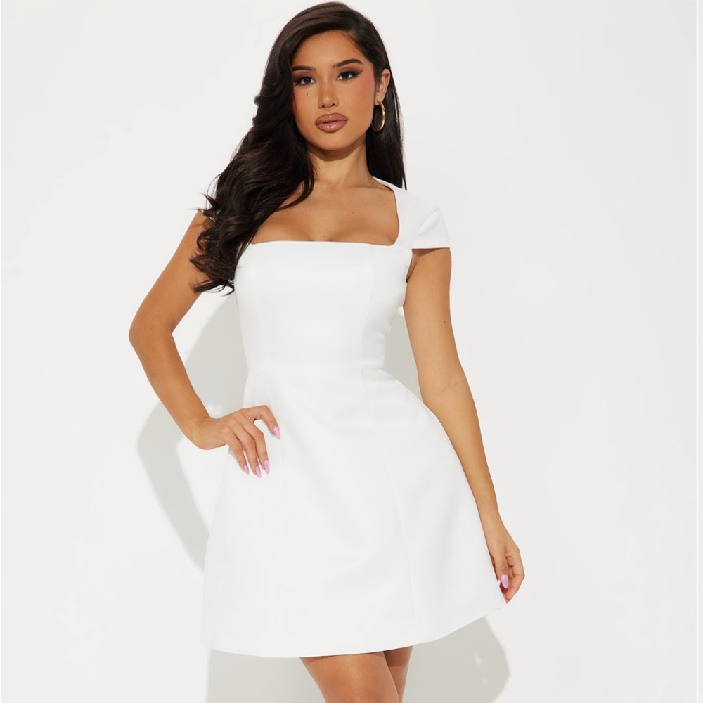 Fashion Nova White A-Line Mini Dress